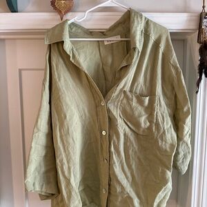 Olive Green Button-Up Shirt